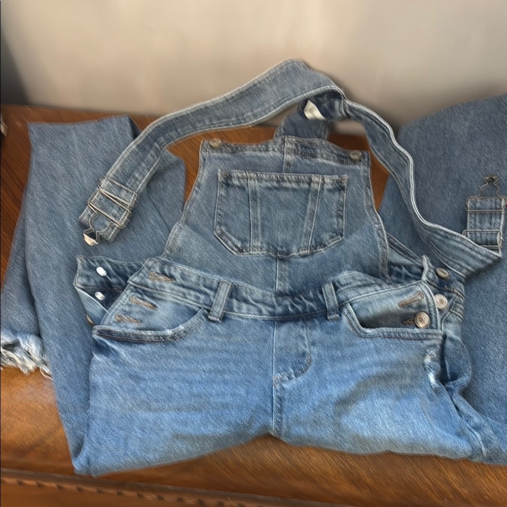 Blue Denim Overalls with Classic Twill Weave